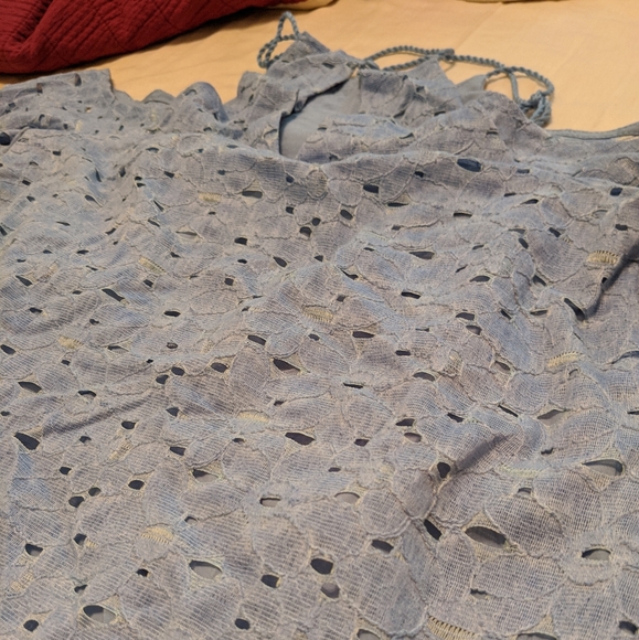 J.O.A. Soul Mate Light Blue Lace Off-the-Shoulder - Picture 7 of 7